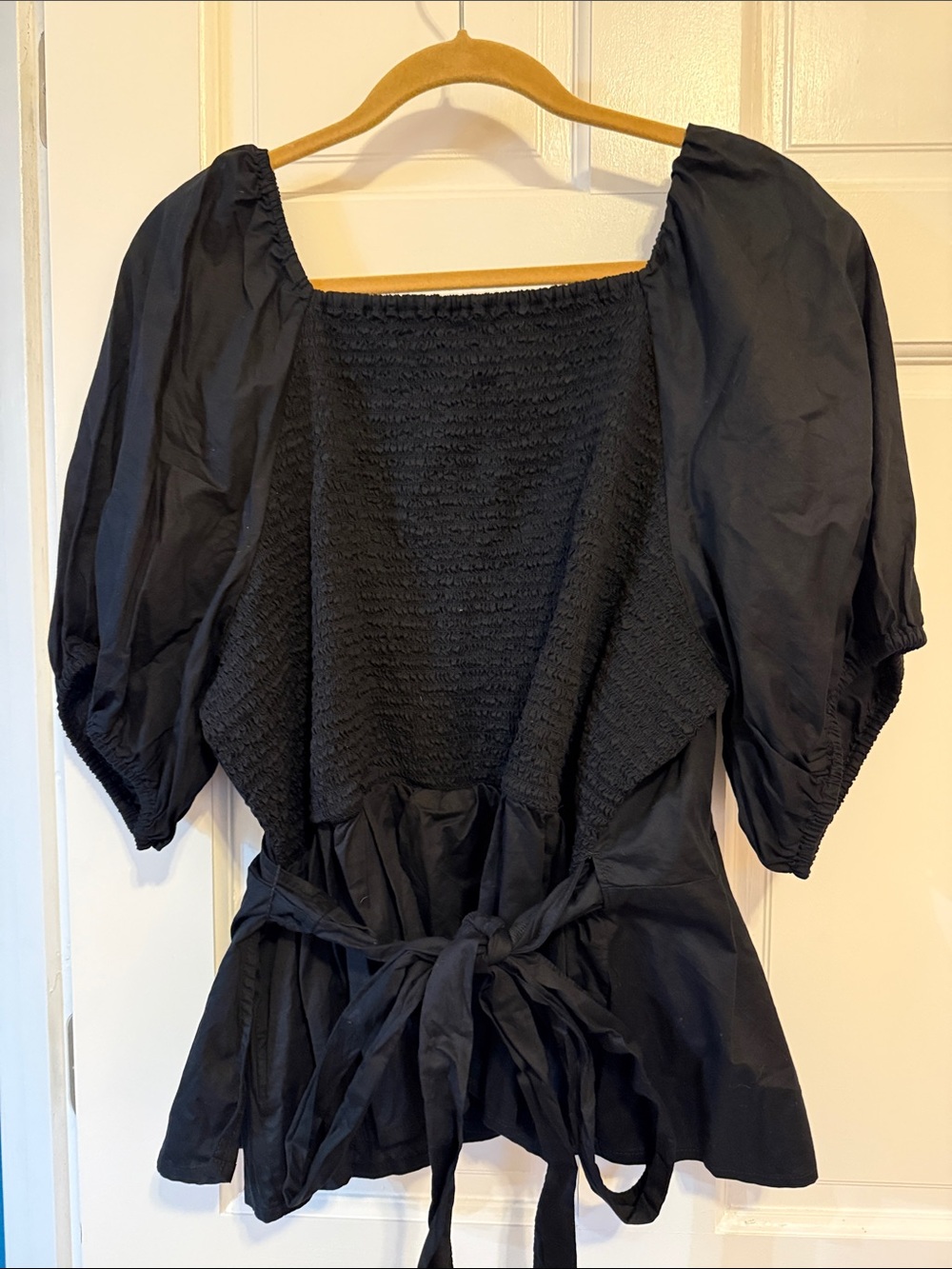 Old Navy Black Puff Sleeve Wrap Top - XXL - Picture 2 of 3